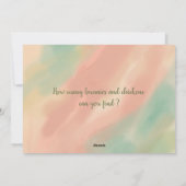 Wie viele Brötchen und Hühner ? Feiertagskarte (Rückseite)