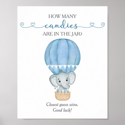 Wie viele Candies Blue Elephant Baby Showspiele Poster (Vorne)