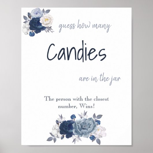 Wie viele Candies Brautparty Game Sign Poster (Vorne)