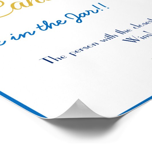 Wie viele Candies Brautparty Game Sign Poster (Ecke)