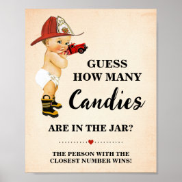Wie viele Candies Firefighter Baby Showspiel Poster