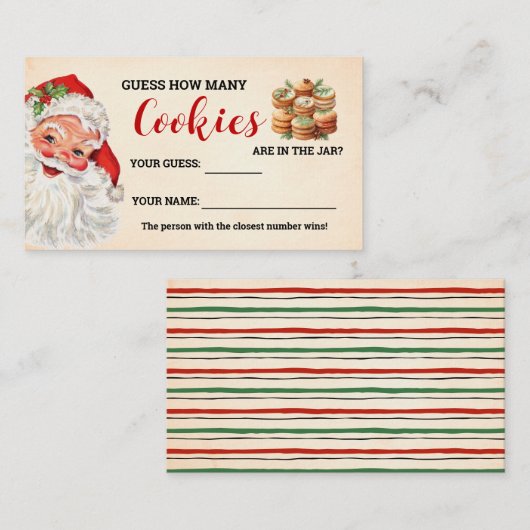 Wie viele Cookies Weihnachtsspielkarte Platzkarte (Vorne/Hinten)