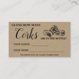 Wie viele Corks Brautparty Rustic Game Card Platzkarte