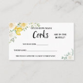 Wie viele Corks Lemons & Rose Brautparty Game P Platzkarte (Vorderseite)