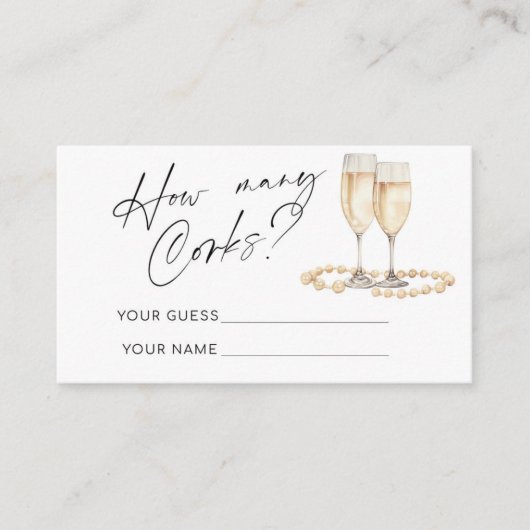 Wie viele Corks Minimalistisches Brautparty Begleitkarte (Vorderseite)