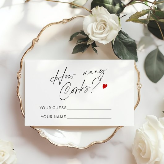 Wie viele Corks Minimalistisches Brautparty Begleitkarte