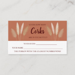 Wie viele Corks Pampas Brautparty Game Card Platzkarte