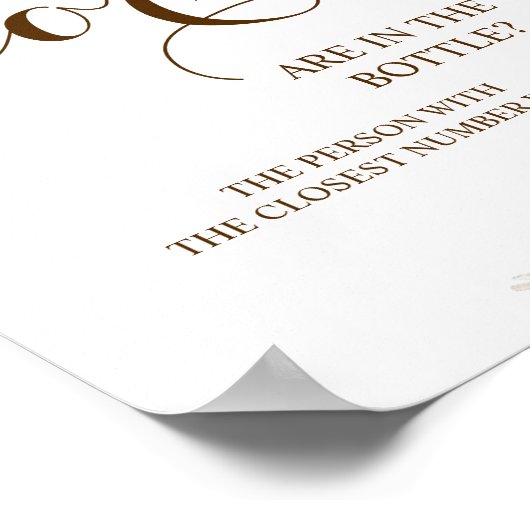 Wie viele Corks Pampas Brautparty Game Sign Poster (Ecke)