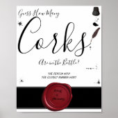 Wie viele Corks Pen & Inkwell Duschgel-Zeichen Poster (Vorne)