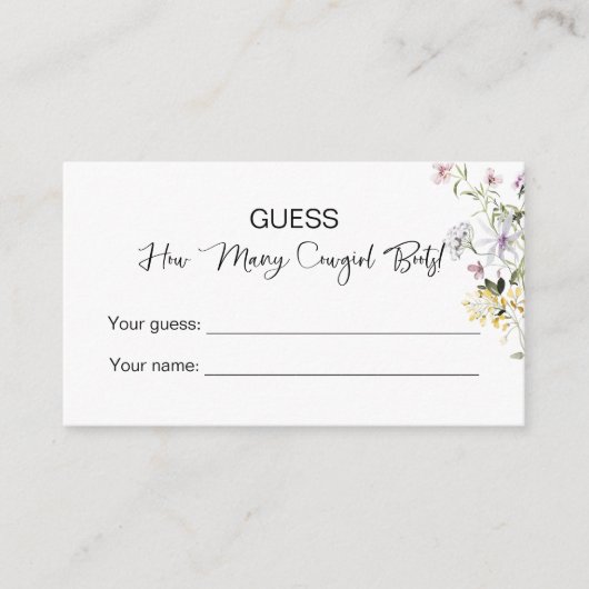 Wie viele Cowgirl Stiefel! Wildblume Brautparty Begleitkarte (Vorderseite)