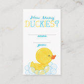 Wie viele Duckies Party Guess Cards Begleitkarte (Vorderseite)