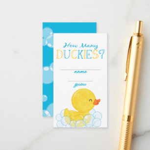Wie viele Duckies Party Guess Cards Begleitkarte