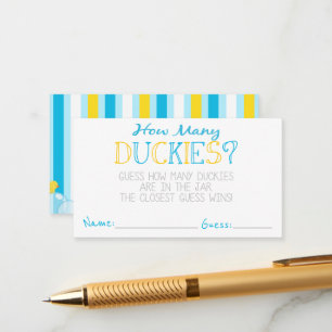 Wie viele Duckies Party Guess Cards Begleitkarte