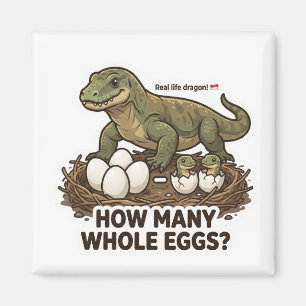 Wie viele Eier? Komodo-Drache-Mathe-Spiel Magnet