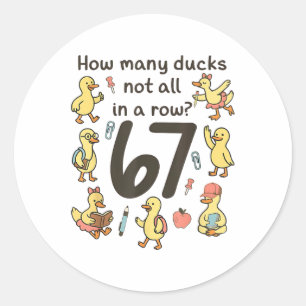 Wie viele Enten nicht alle in einer Reihe 67 Lusti Runder Aufkleber