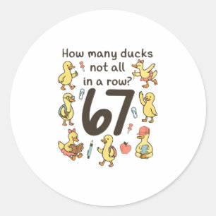 Wie viele Enten nicht alle in einer Reihe lustig 6 Runder Aufkleber