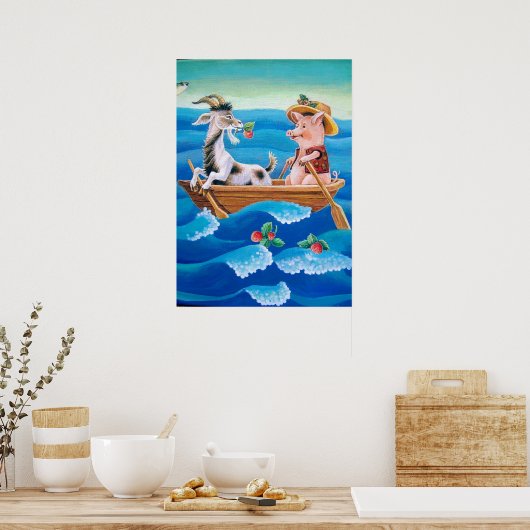 Wie viele Erdbeeren wachsen im Meer? Poster (Küche)