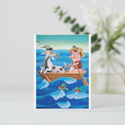 "Wie viele Erdbeeren wachsen im Meer?" Postkarte (Stehend Vorderseite)