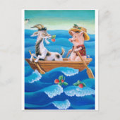 "Wie viele Erdbeeren wachsen im Meer?" Postkarte (Vorderseite)