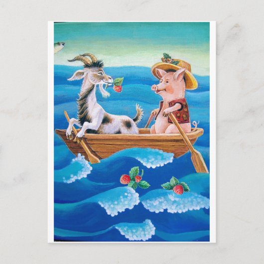 "Wie viele Erdbeeren wachsen im Meer?" Postkarte (Vorderseite)