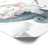 Wie viele Erdnüsse Mami-Elefant pinkfarbig weiß Poster (Ecke)