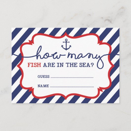 Wie viele Fische sind im Sea Baby Shower Game? Begleitkarte (Vorderseite)