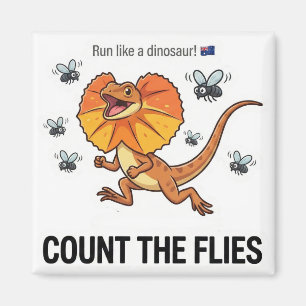 Wie viele Fliegen? Frillenhals-Lizard-Mathe-Spiel- Magnet
