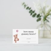 Wie viele Gummibären Girl Teddy Bear Baby Dusche Begleitkarte (Stehend Vorderseite)
