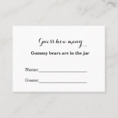 Wie viele Gummibären im Baby-Duschspiel Platzkarte (Vorderseite)