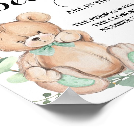 Wie viele Gummy Bears Grüne Babydusche Poster (Ecke)