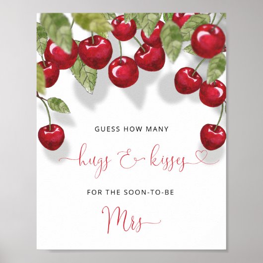 Wie viele Hugs & Kisses Cherry Brautparty Game Poster (Vorne)