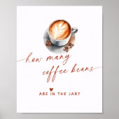 Wie viele Kaffeebohnen Brautparty Spiel Poster (Vorne)