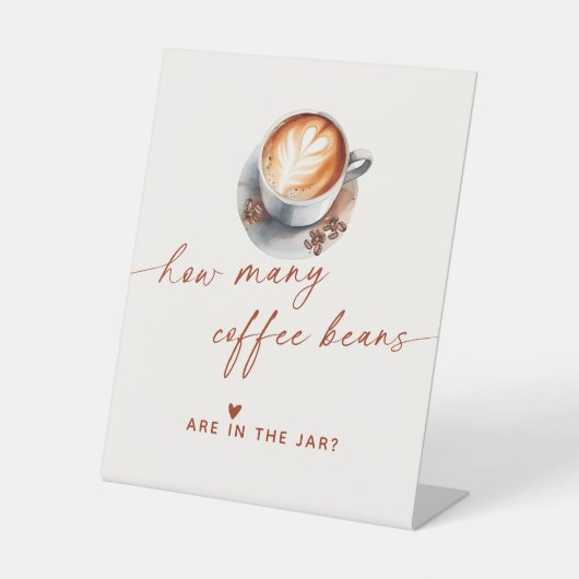 Wie viele Kaffeebohnen Brautparty Spiel Sockelschild (Vorderseite)