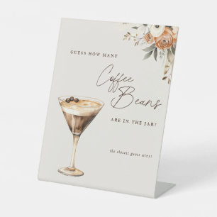 Wie viele Kaffeebohnen Espresso Martini Dusche Sockelschild