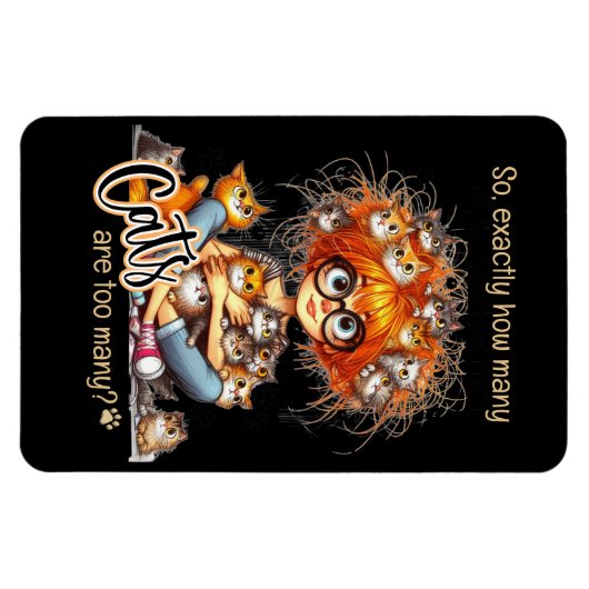 "Wie viele Katzen sind genau zu viele?" Cat Lady Magnet (Horizontal)