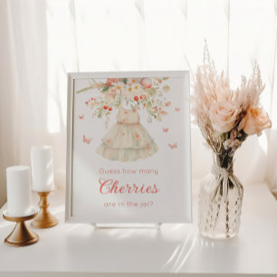 Wie viele Kirschen im Glas-Wäscheleine-Baby Poster