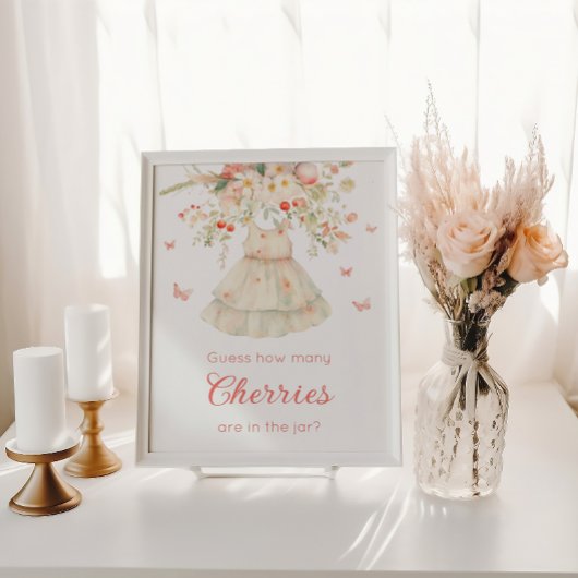 Wie viele Kirschen im Glas-Wäscheleine-Baby Poster