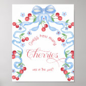 Wie viele Kirschen in der blau blauen Bogen Babydu Poster (Vorne)