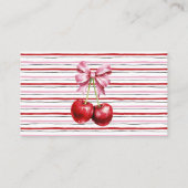 Wie viele Kirschen rosa Coquette Baby-Card Platzkarte (Rückseite)