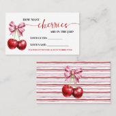 Wie viele Kirschen rosa Coquette Baby-Card Platzkarte (Vorne/Hinten)