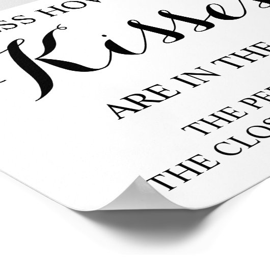 Wie viele Kisses Brautparty Game Sign Poster (Ecke)