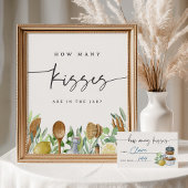 Wie viele Kisses Brautparty Game Sign Poster