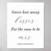 Wie viele Kisses Brautparty Games Poster (Vorne)