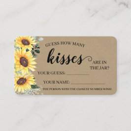 Wie viele Kisses Brautparty Sunflowers Spielkarte Platzkarte