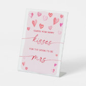 Wie viele Kisses Brautparty Valentine's Game Sockelschild (Vorderseite)