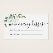 Wie viele Kisses Game Card Eukalyptus-Brautparty (Vorderseite)