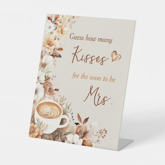 Wie viele Kisses Game-Liebe das Brautparty braut Sockelschild (Vorderseite)