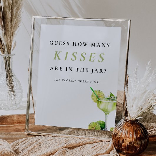 Wie viele Kisses Mexican Fiesta Brautparty signier Poster