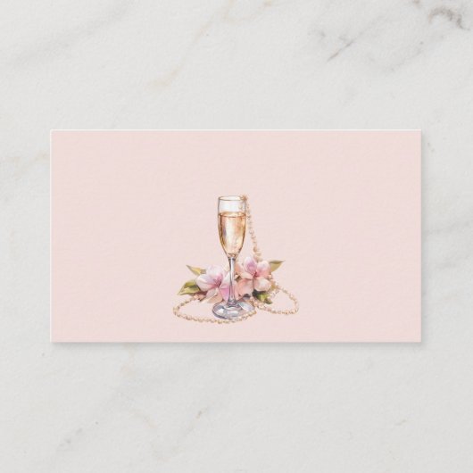 Wie viele Kisses Pearls Prosecco Brautparty Begleitkarte (Rückseite)