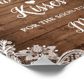 Wie viele Kisses Rustikales Brautparty Game Sign Poster (Ecke)
